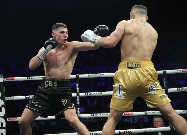 BEN SHALOMS BOXXER FIGHT NIGHT17/12/22 BOURNEMOUTH INTERNATIONAL CENTRE PIC LAWRENCE LUSTIG/BOXXER CRUISERWEIGHT CONTEST CHRIS BILLAM-SMITH v ARMEND XHOXHAJ